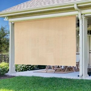 5x8 Roller Shade in Sesame Color with Rod Pocket