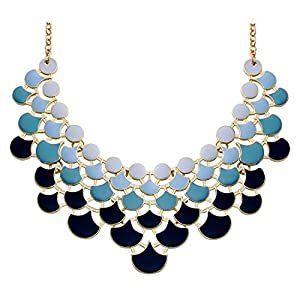 Multi-Color Gold-Plated Pendant Necklace