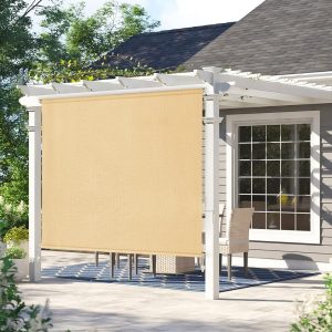8x6 Roller Shade in Sesame Color with Wand Control