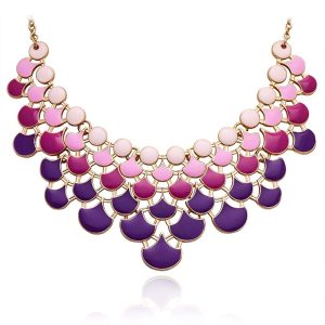 Multi-Color Gold-Plated Pendant Necklace