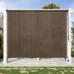 8x8 Roller Shade in Mocha Color with Joystick Control