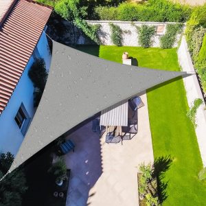 12' x 12' x 12' Light Gray Waterproof Sun Shade Sail, 160g, Standard Seam Configuration