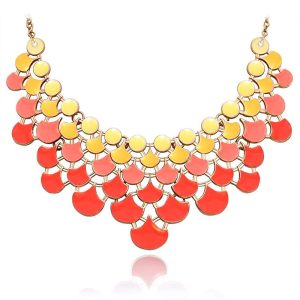 Multi-Color Gold-Plated Pendant Necklace