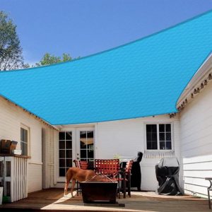 10' x 15' Turquoise Mixed Color Sun Shade Sail, 160g, Seamless, Standard Configuration