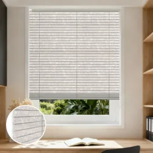 No-Drill Pull Cord Honeycomb Shade, Flat Style, 34"x48", Light Filtering, Gray (Fits 34.1-34.5" Window Frame)