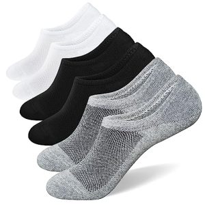 029 Semi-Mesh Men's Socks, B Opening (Assorted: 2 Gray Base with Black Mesh, 2 Black Base with Black Mesh, 2 White Base with White Mesh, Size L6)