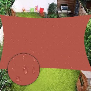 12' x 12' Brick Red Waterproof Sun Shade Sail, 160g, Standard Stitching