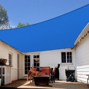 16' x 16' Sky Blue Sun Shade Sail, 160g, Seamless, Standard Configuration