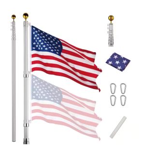 25-Foot Telescoping Flagpole (Silver)