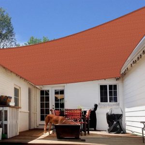 12' x 20' Brick Red Sun Shade Sail, 160 GSM, Seamless, Standard Configuration