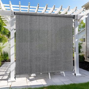 6x6 Roller Blind in Light Gray with Joystick Control