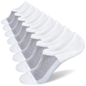 029 Semi-Mesh Men's Socks, B Opening (White Base with Black Mesh, Single, Size 8)