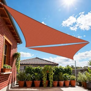 Custom 9'x9'x9' Equilateral Triangle Brick Red Sun Shade Sail