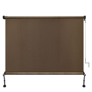 7x6 Roller Blind in Walnut Color with Crank Handle