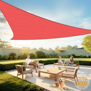 Custom 5' x 7' x 8.6' Right-Angle Large Red Sun Shade Sail