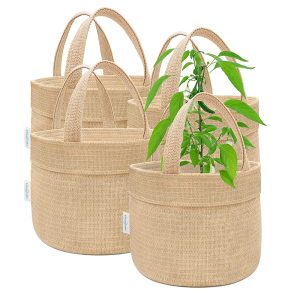 5-Gallon Sand-Colored Grow Bags, 4-Pack