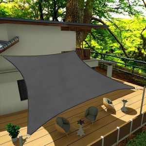 10' x 13' Dark Gray Waterproof Sun Shade Sail, 160g, Standard Seam Configuration