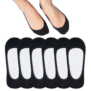 Invisible D-Cup Women's Socks (Black Single, M6)