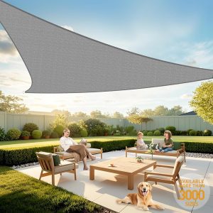 20' x 26' Light Gray Sun Shade Sail, 160g, Seamless, Standard Configuration