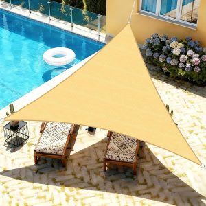 Custom 5' x 5' x 7.1' Right-Angle Sand-Colored Sun Shade Sail