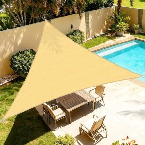 Custom 5' x 7' x 8.6' Right-Angle Sand-Colored Sun Shade Sail