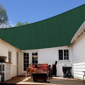 8' x 10' Dark Green Sun Shade Sail, 160g, Seamless, Standard Configuration