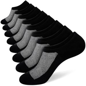 Semi-Mesh Boat Socks with B-Cut (Mesh Panel, Black Base with White Mesh, Single, Size M8)
