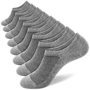 Semi-Mesh Men's Socks with B Opening (Gray Base with Black Mesh, Single, Size M8)
