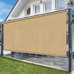 6x8 Roller Shade in Sesame Color with Rod Pocket