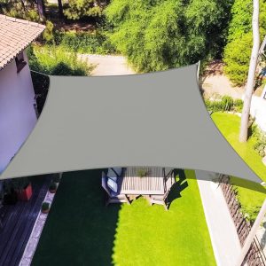 10' x 13' Light Gray Waterproof Sun Shade Sail, 160g, Standard Seam Configuration