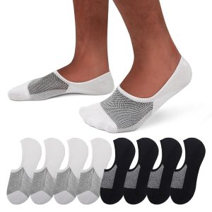Semi-Mesh C-Gusset Loafers Men's Socks (Mixed: White Base Black Mesh + Black Base White Mesh, Size L8)