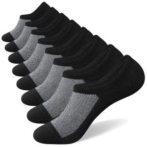 Men's Semi-Mesh B-Grade Socks (Black with White Mesh, Single, Size 8)