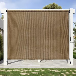 6x6 Roller Blind in Walnut Color with Joystick Control