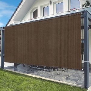 5x8 Roller Shade in Mocha with Rod Pocket