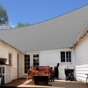 16' x 20' Light Gray Sun Shade Sail, 160 GSM, Seamless, Standard Configuration
