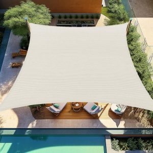 20' x 26' Beige Sun Shade Sail - 8M Quadrilateral Rigging 304