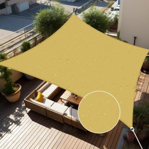 Custom 12'x16' Sand Color Waterproof Sun Shade Sail