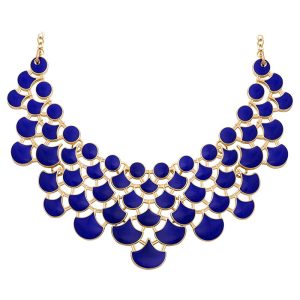 Blue Lacquered Gold-Plated Necklace