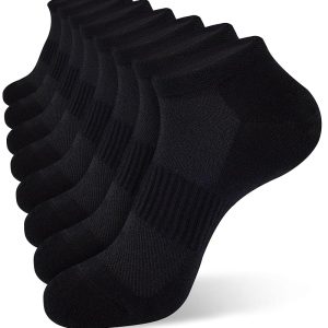 Men's Semi-Mesh Elastic Crew Socks, Solid Color, Black Base with Black Mesh, Size L8