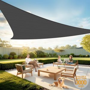 Custom 5' x 8' x 9.4' Right-Angle Deep Gray Sun Shade Sail
