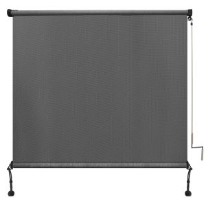 7x6 Roller Blind in Light Gray with Wand Control