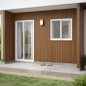 Exterior Wall Panel Accessory - Brown Wood Grain - For Two-Room Units