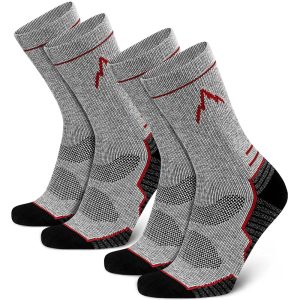 Mid-Calf Wool Men's Socks (Light Gray, 2-Pair Pack, Size 9-12)