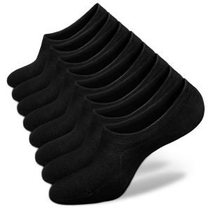 Semi-Invisible C-Shaped Women's Socks (Solid Color, Black Single, Size M4)