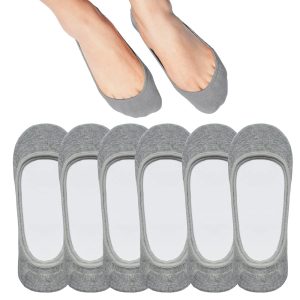 Invisible D-Cup Women's Socks (Gray, Single, Size 6)