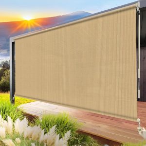 8x8 Roller Blinds in Sesame Color with Joystick Control