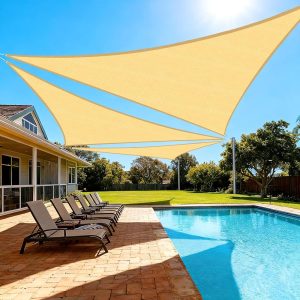 Custom 5' x 6' x 7.8' Right-Angle Sand-Colored Sun Shade Sail