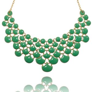 Emerald Green Pendant with Gold-Plated Chain