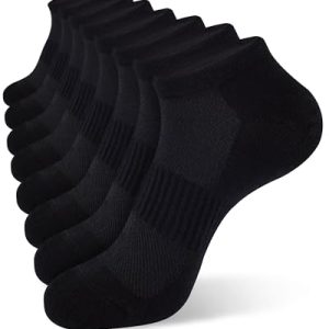 035 Semi-Mesh Elastic Crew Men's Socks (Solid Color, Black Base with Black Mesh, Single Pair, Size M8)