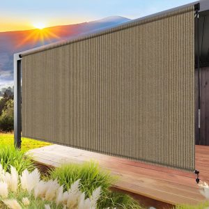 6x8 Roller Blind in Walnut Color with Rod Joinery